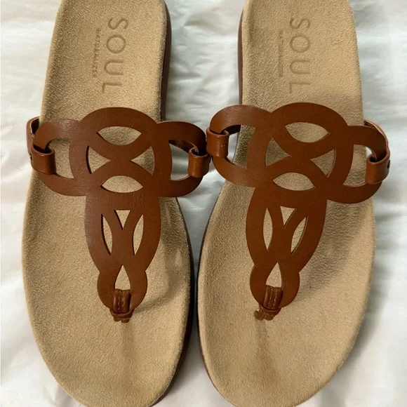 Naturalizer Brown Cutout Sandals - Picture 1 of 8